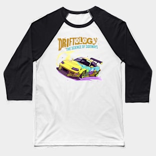 Driftology The Science of Sideways yellow drift car Baseball T-Shirt